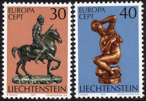 Poštovní známky Lichtenštejnsko 1974 Evropa CEPT, sochy Mi# 600-01