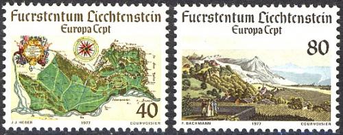 Poštovní známky Lichtenštejnsko 1977 Evropa CEPT, krajina Mi# 667-68