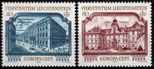 Poštovní známky Lichtenštejnsko 1978 Evropa CEPT, stavby Mi# 692-93