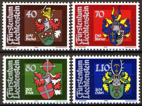 Poštovní známky Lichtenštejnsko 1980 Knížecí erby Mi# 743-46 Kat 5€