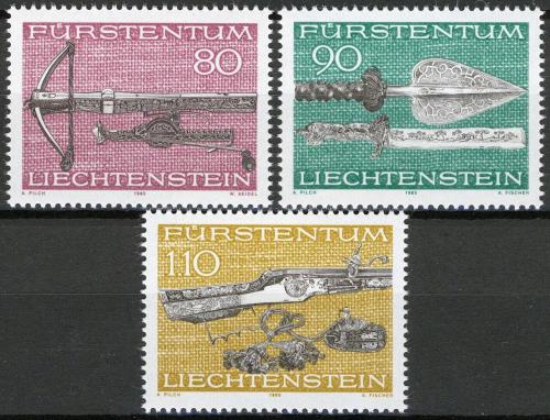 Poštovní známky Lichtenštejnsko 1980 Lovecké zbranì Mi# 751-53 Kat 4.40€