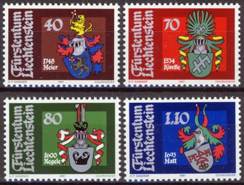 Poštovní známky Lichtenštejnsko 1981 Knížecí erby Mi# 766-69 Kat 5€