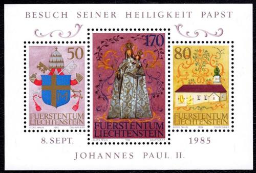 Poštovní známky Lichtenštejnsko 1985 Návštìva papeže Mi# Block 12 Kat 5.50€ 