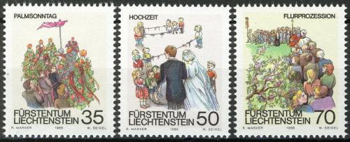 Poštovní známky Lichtenštejnsko 1986 Jarní slavnosti Mi# 899-901