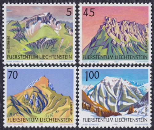 Poštovní známky Lichtenštejnsko 1990 Hory Mi# 993-96