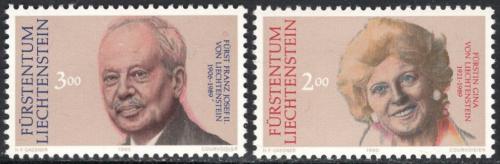 Poštovní známky Lichtenštejnsko 1990 Knížecí pár Mi# 988-89 Kat 8€
