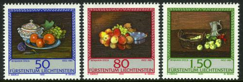 Poštovní známky Lichtenštejnsko 1990 Umìní, Benjamin Steck Mi# 990-92