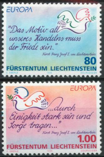 Poštovní známky Lichtenštejnsko 1995 Evropa CEPT, mír a svoboda Mi# 1103-04