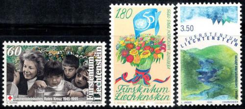 Poštovní známky Lichtenštejnsko 1995 Výroèí Mi# 1105-07 Kat 10€
