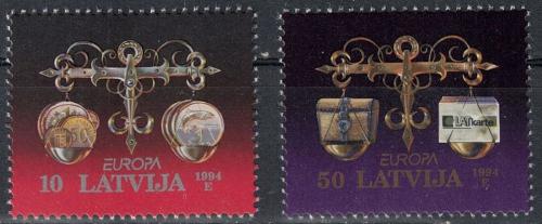 Poštovní známky Lotyšsko 1994 Evropa CEPT, objevy Mi# 376-77 Kat 4€