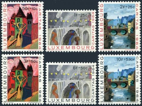 Poštovní známky Lucembursko 1964 Dìtské malby Mi# 703-08