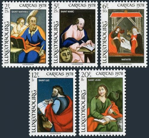 Poštovní známky Lucembursko 1978 Vitráže Mi# 976-80