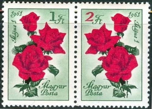 Poštovní známky Maïarsko 1961 Den práce, kvìtiny Mi# 1755-56