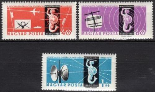 Poštovní známky Maïarsko 1961 Poštovní kongres Mi# 1762-64