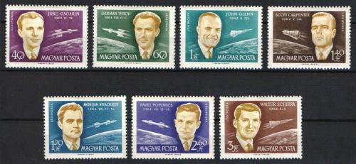 Poštovní známky Maïarsko 1962 Kosmonauti Mi# 1873-79 Kat 7.50€