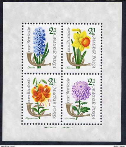 Poštovní známky Maïarsko 1963 Kvìtiny Mi# Block 39 Kat 5€
