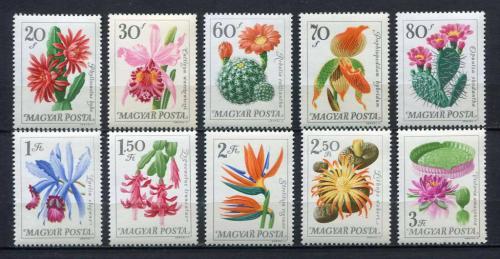 Poštovní známky Maïarsko 1965 Kvìtiny Mi# 2164-73