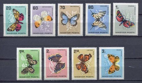 Poštovní známky Maïarsko 1966 Motýli Mi# 2201-09