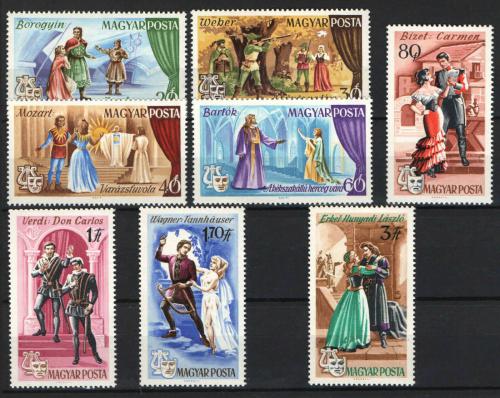 Poštovní známky Maïarsko 1967 Scény z oper Mi# 2355-62