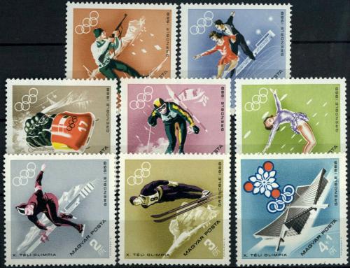 Poštovní známky Maïarsko 1968 ZOH Grenoble Mi# 2379-86