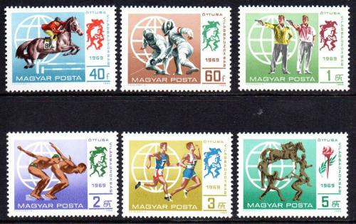 Poštovní známky Maïarsko 1969 Moderní pìtiboj Mi# 2537-42