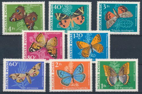 Poštovní známky Maïarsko 1969 Motýli Mi# 2494-2501