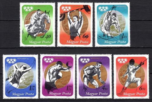 Poštovní známky Maïarsko 1973 LOH Mnichov Mi# 2847-53