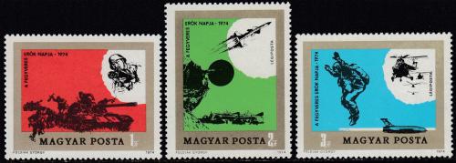Poštovní známky Maïarsko 1974 Lidová armáda Mi# 2982-84