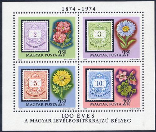 Poštovní známky Maïarsko 1974 První poštovní známky Mi# Block 105