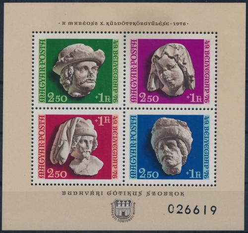 Poštovní známky Maïarsko 1976 Gotické sochy Mi# Block 118