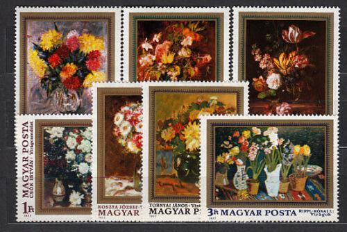 Poštovní známky Maïarsko 1977 Umìní, kvìtiny Mi# 3192-98