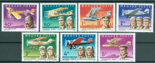 Poštovní známky Maïarsko 1978 Letadla a piloti Mi# 3275-81