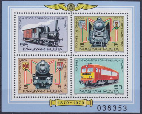 Poštovní známky Maïarsko 1979 Lokomotivy Mi# Block 139