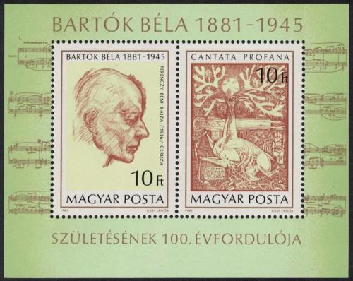 Poštovní známky Maïarsko 1981 Béla Bartók Mi# Block 148