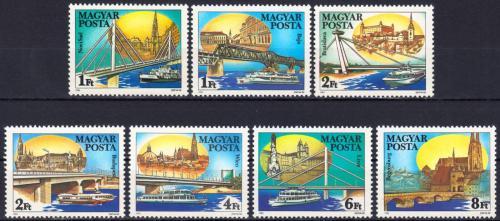 Poštovní známky Maïarsko 1985 Mosty na Dunaji Mi# 3733-39