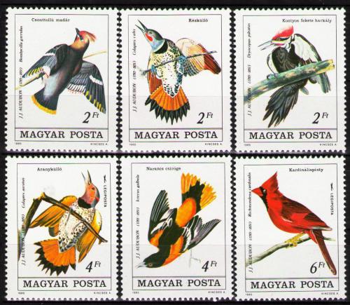 Poštovní známky Maïarsko 1985 Ptáci, Audubon Mi# 3760-65 Kat 6€