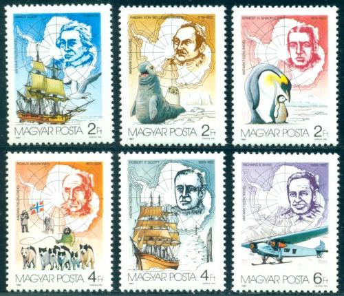 Poštovní známky Maïarsko 1987 Prùzkum Antarktidy Mi# 3907-12