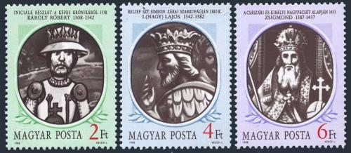 Poštovní známky Maïarsko 1988 Králové Mi# 3956-58