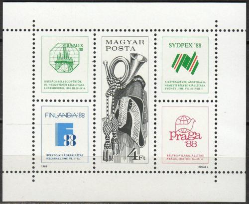 Poštovní známky Maïarsko 1988 Mezinárodní výstavy Mi# Block 197