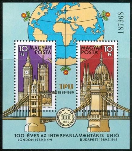 Poštovní známky Maïarsko 1989 Meziparlamentní unie Mi# Block 202