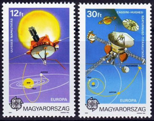 Poštovní známky Maïarsko 1991 Evropa CEPT, prùzkum vesmíru Mi# 4133-34 Kat 7.50€