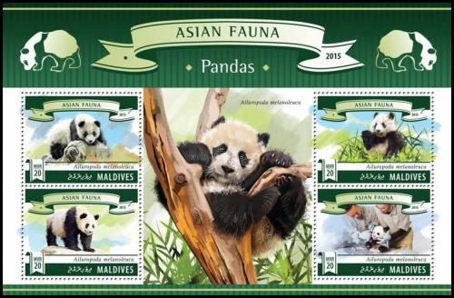 Poštovní známky Maledivy 2015 Pandy Mi# 5840-43 Kat 10€
