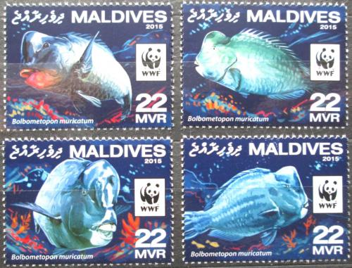 Potovn znmky Maledivy 2016 Ploskozubec vysokoel, WWF Mi# 6200-03 Kat 11 - zvtit obrzek