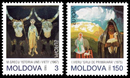 Poštovní známky Moldavsko 1993 Evropa CEPT, moderní umìní Mi# 94-95