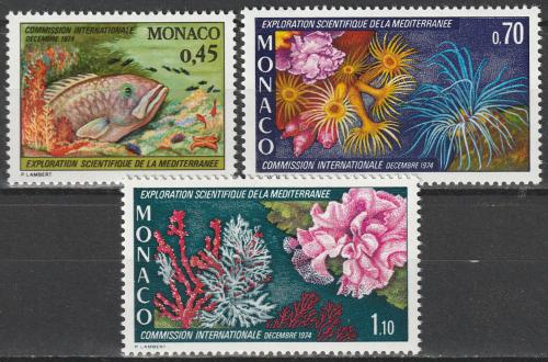 Poštovní známky Monako 1974 Moøská fauna Mi# 1138-40 Kat 5.50€