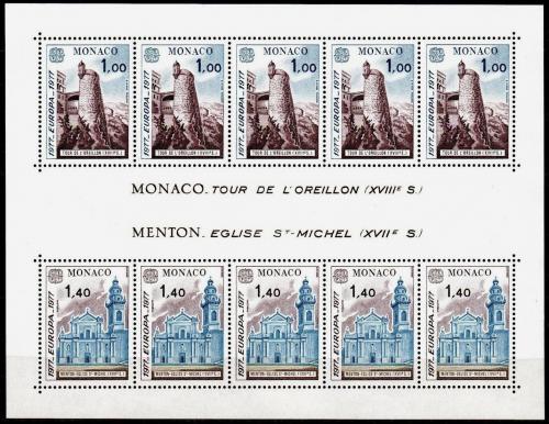 Poštovní známky Monako 1977 Evropa CEPT, krajina Mi# Block 11 Kat 20€