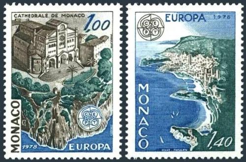 Poštovní známky Monako 1978 Evropa CEPT, stavby Mi# 1319-20