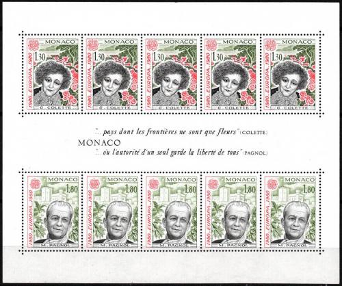 Poštovní známky Monako 1980 Evropa CEPT, osobnosti Mi# Block 16 Kat 10€