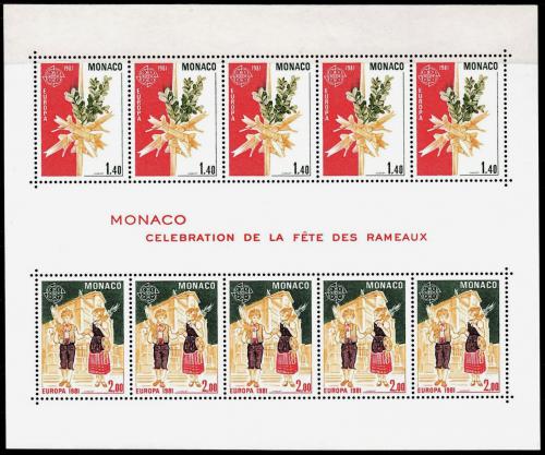 Poštovní známky Monako 1981 Evropa CEPT, folklór Mi# Block 17 Kat 13€