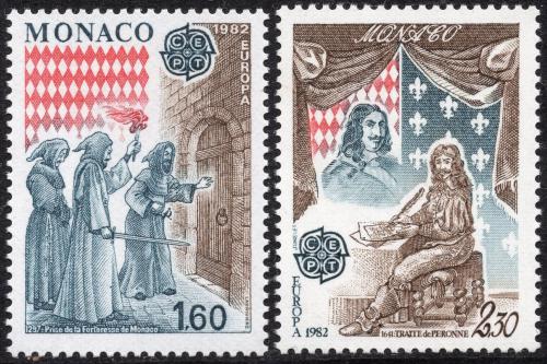 Poštovní známky Monako 1982 Evropa CEPT, historické události Mi# 1526-27